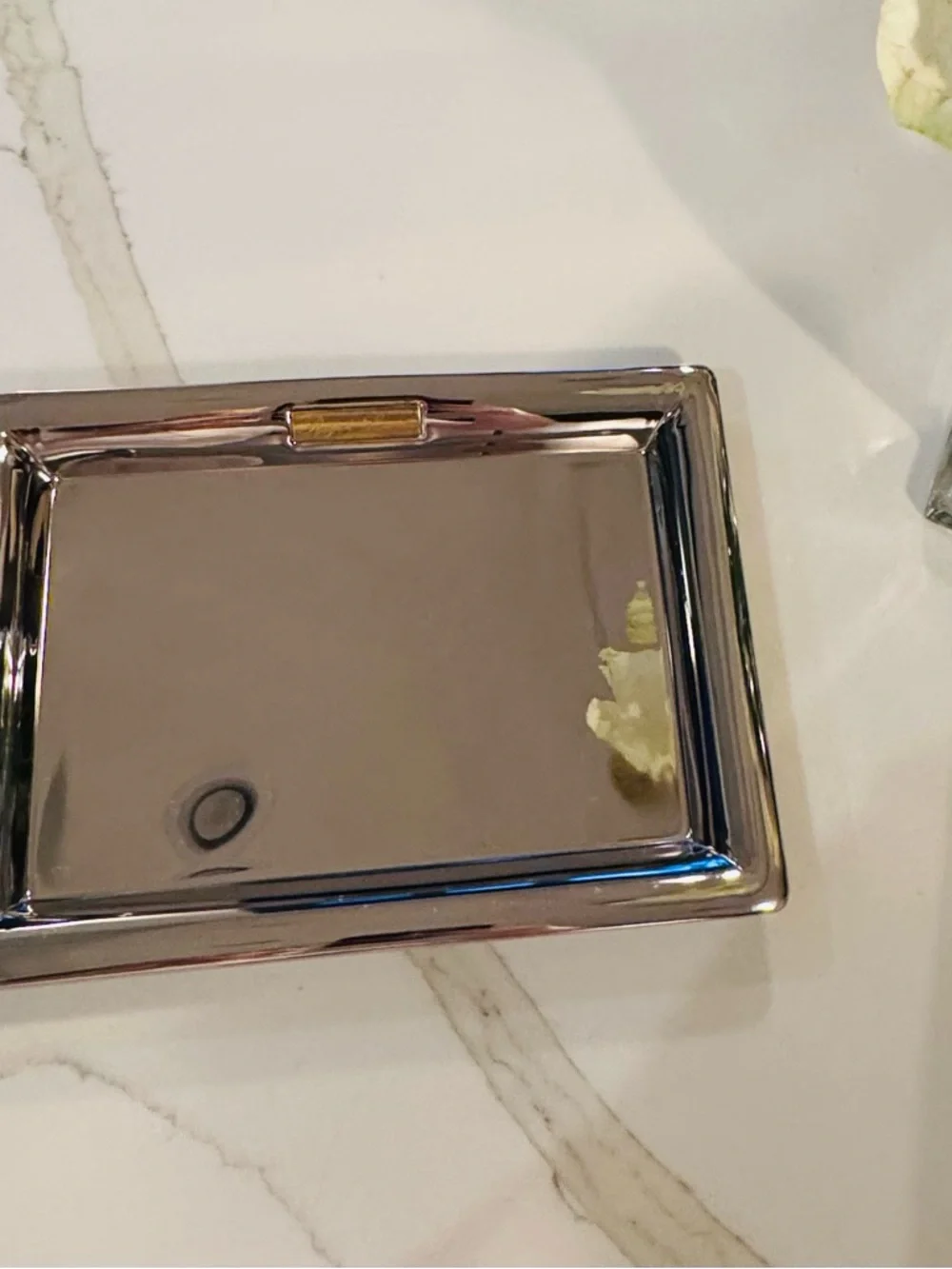 Ralph Lauren Silver Serving Tray Vanity Catchall Designer Home Decor 9” Vintage